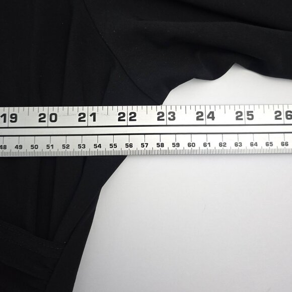 Coldwater Creek Layered Faux Wrap V-Neck 3/4 Top Black 1X - Picture 4 of 5